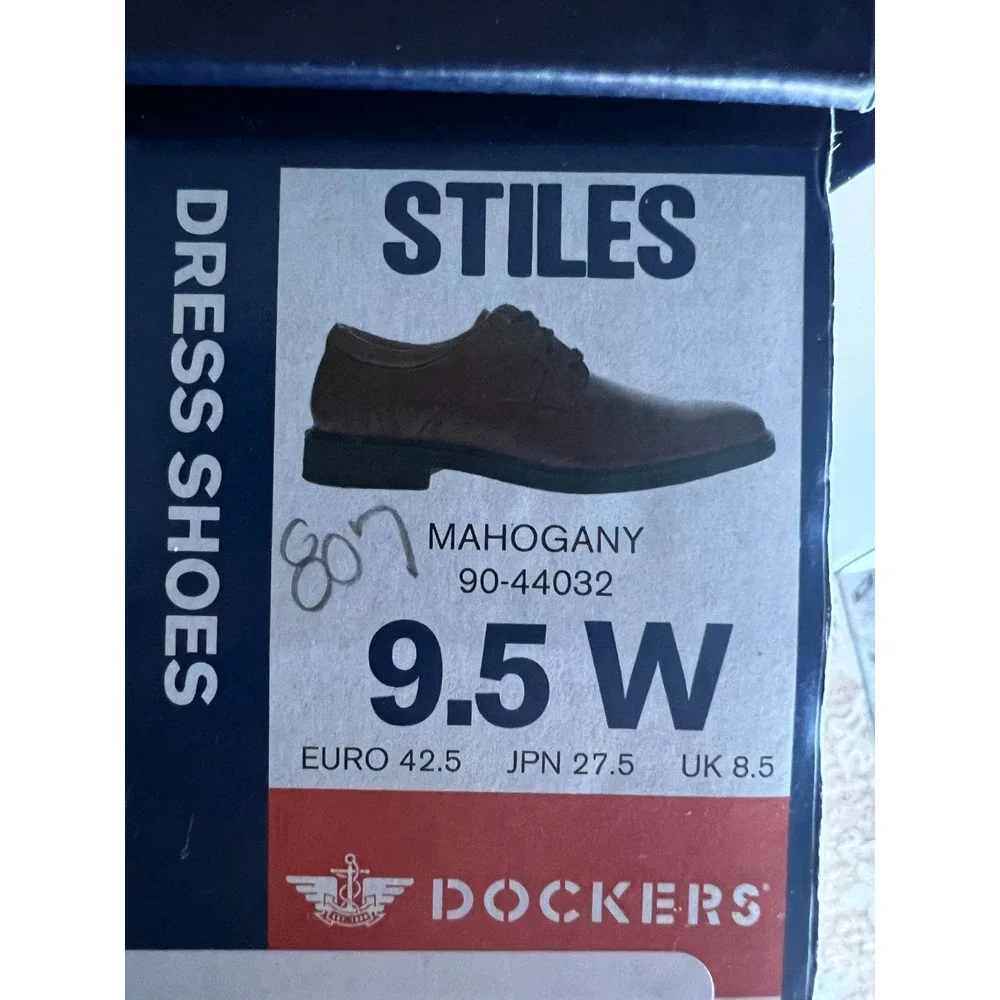 Dockers 9.5W 9.5 Stiles Mens Oxford Dress Shoes Mahogany 90-44032 Brown